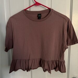 Light plum peplum crop top